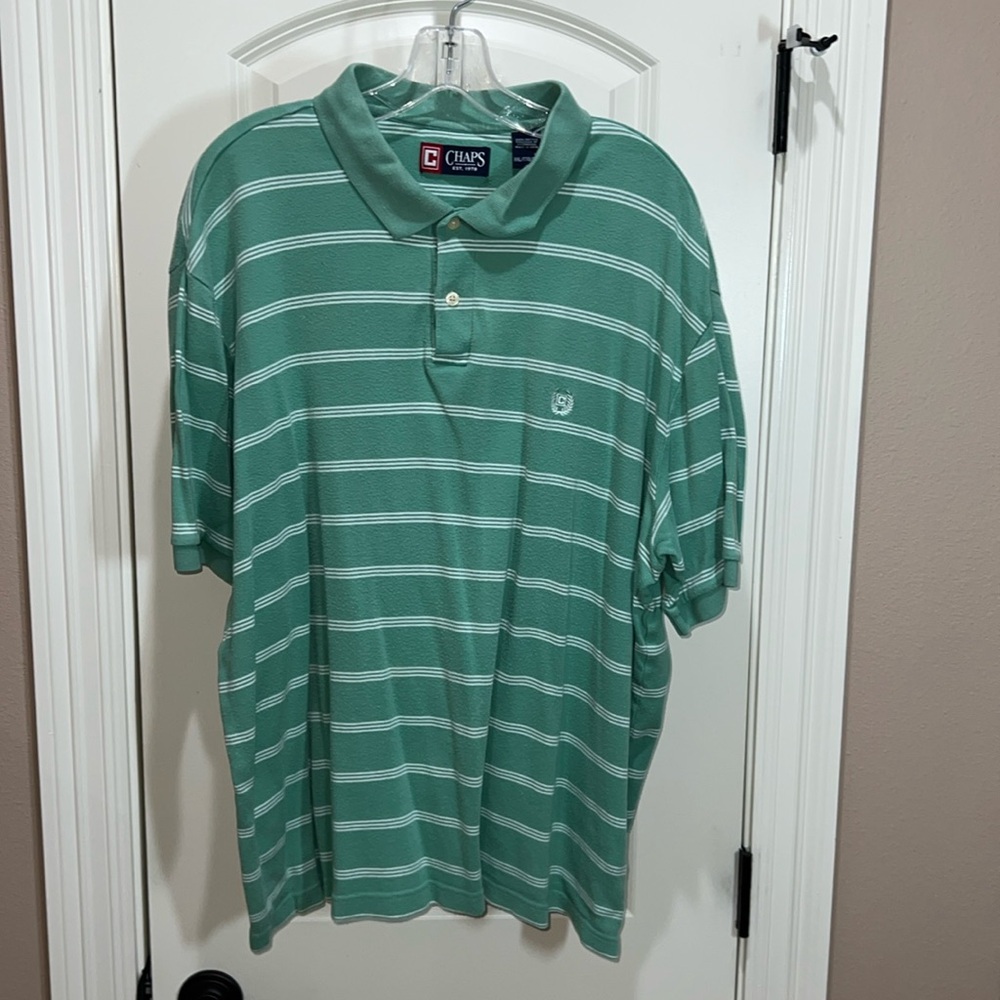 Chaps Polo Short Sleeve Shirt Several small spots on back Sold AS-IS